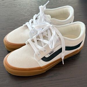 Vans White and Tan Sneakers